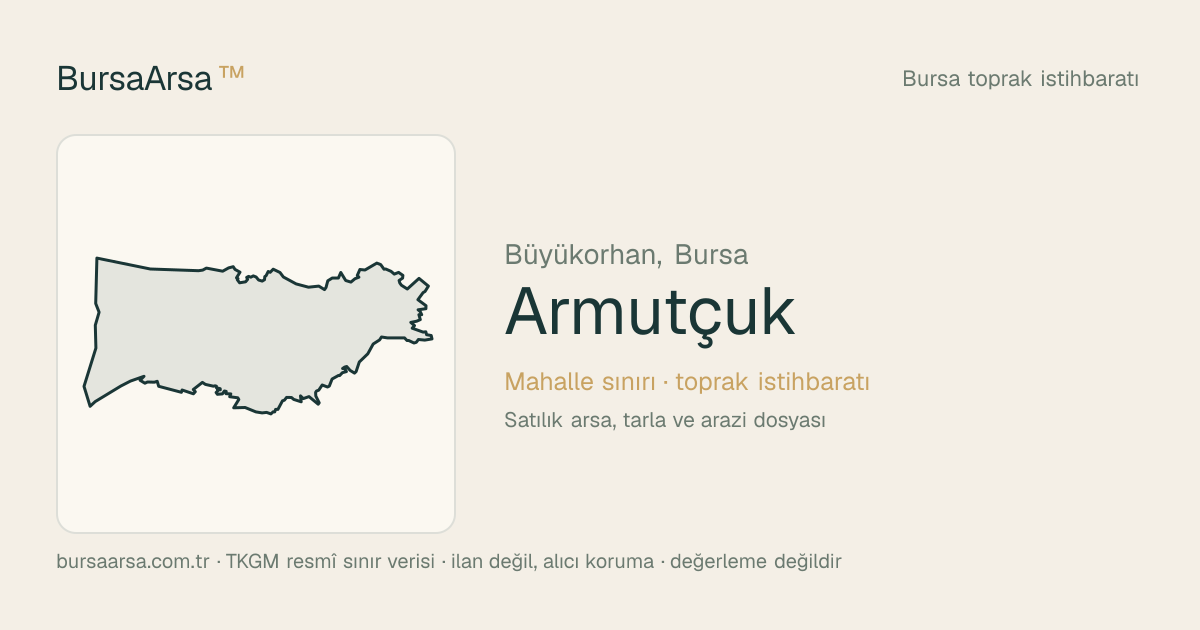 Armutçuk (Büyükorhan) mahalle sınırı, TKGM kadastro verisi