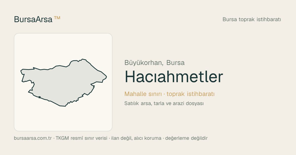 Hacıahmetler (Büyükorhan) mahalle sınırı, TKGM kadastro verisi