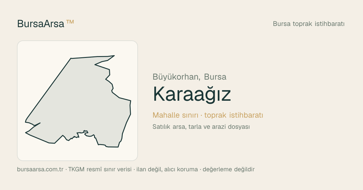 Karaağız (Büyükorhan) mahalle sınırı, TKGM kadastro verisi