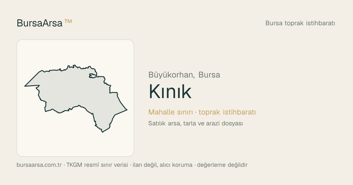 Kınık (Büyükorhan) mahalle sınırı, TKGM kadastro verisi