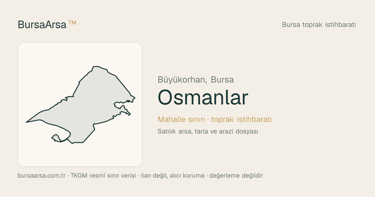 Osmanlar (Büyükorhan) mahalle sınırı, TKGM kadastro verisi
