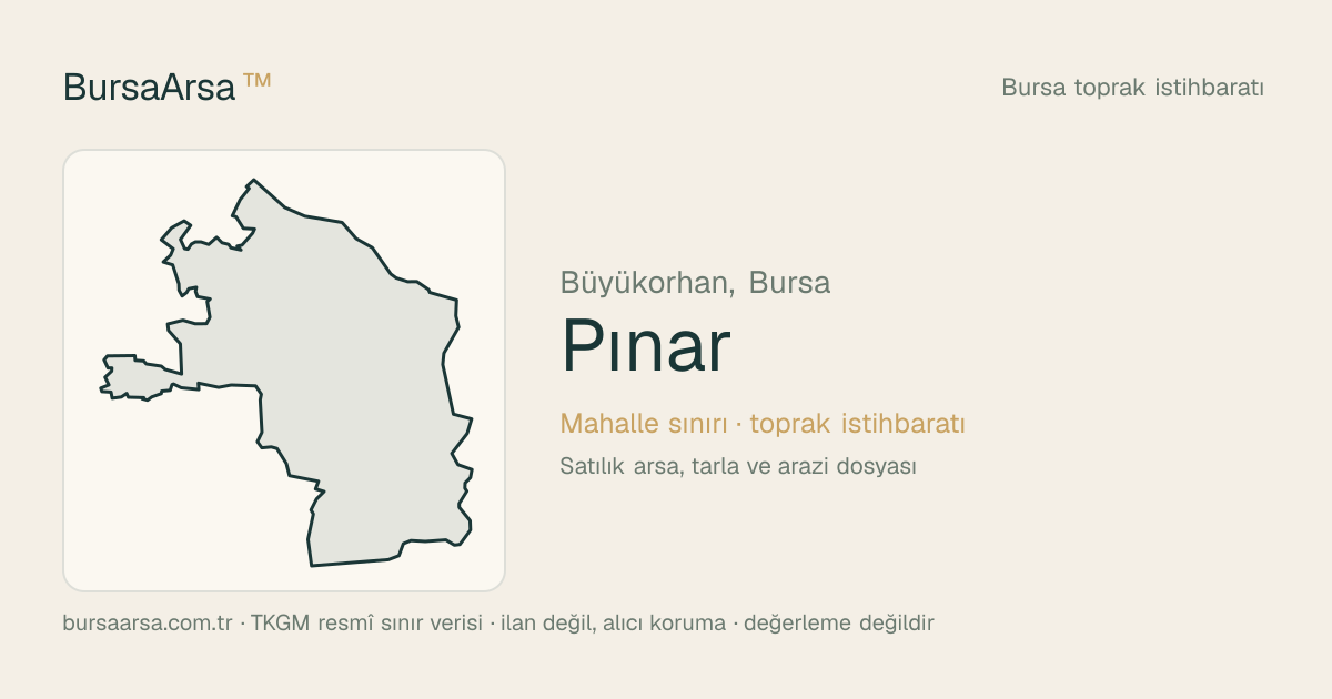 Pınar (Büyükorhan) mahalle sınırı, TKGM kadastro verisi