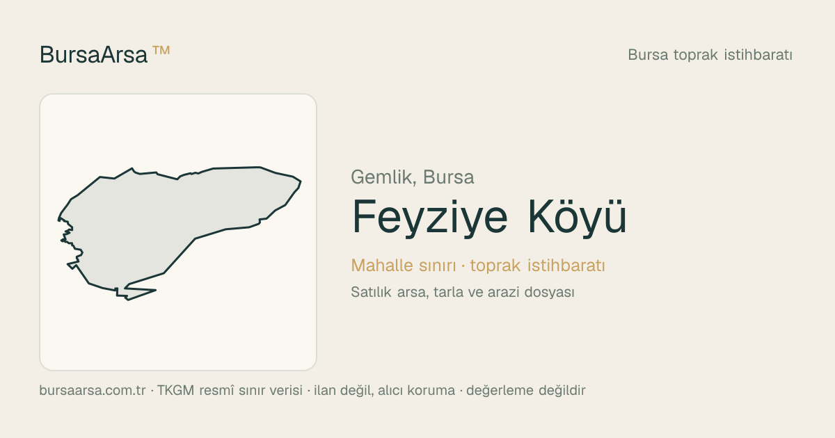 Feyziye Köyü (Gemlik) mahalle sınırı, TKGM kadastro verisi
