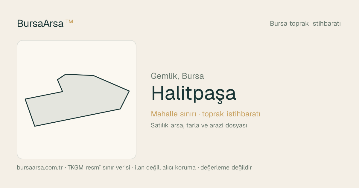 Halitpaşa (Gemlik) mahalle sınırı, TKGM kadastro verisi