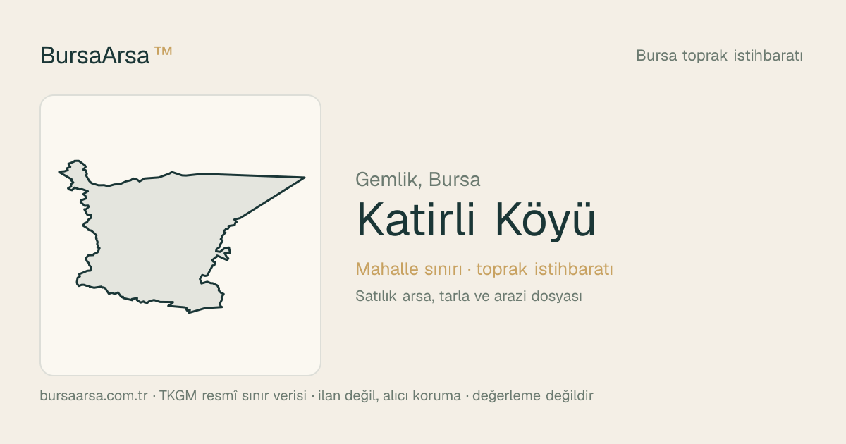 Katırlı Köyü (Gemlik) mahalle sınırı, TKGM kadastro verisi