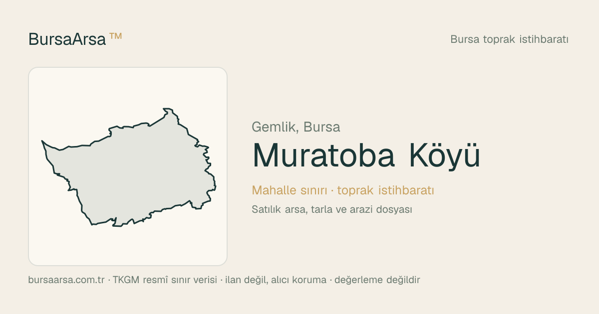 Muratoba Köyü (Gemlik) mahalle sınırı, TKGM kadastro verisi