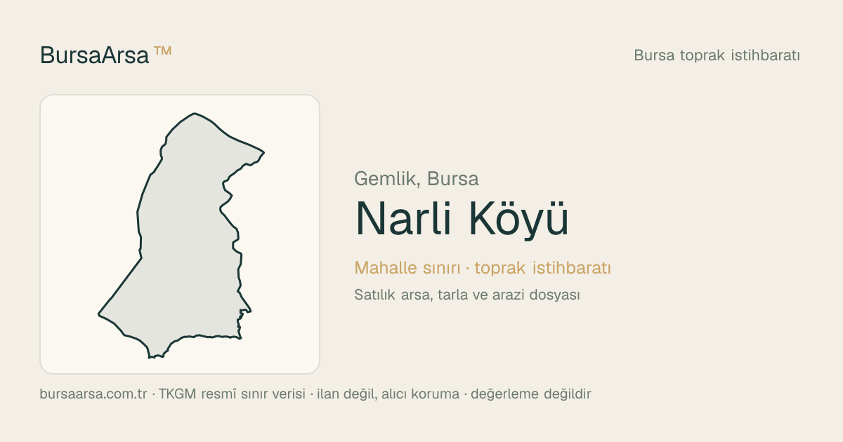 Narlı Köyü (Gemlik) mahalle sınırı, TKGM kadastro verisi