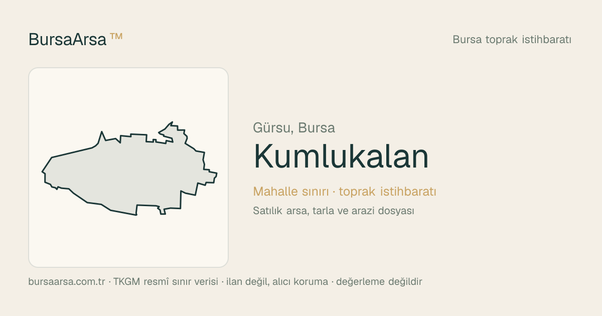 Kumlukalan (Gürsu) mahalle sınırı, TKGM kadastro verisi