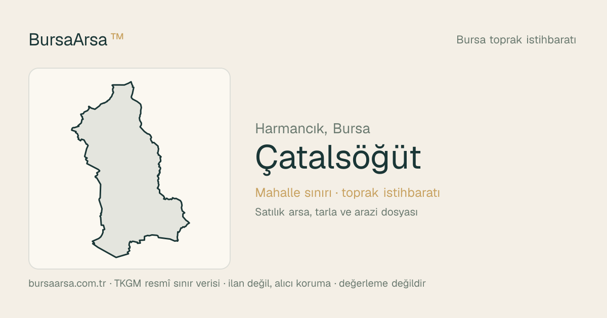 Çatalsöğüt (Harmancık) mahalle sınırı, TKGM kadastro verisi