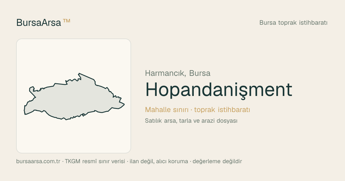 Hopandanişment (Harmancık) mahalle sınırı, TKGM kadastro verisi
