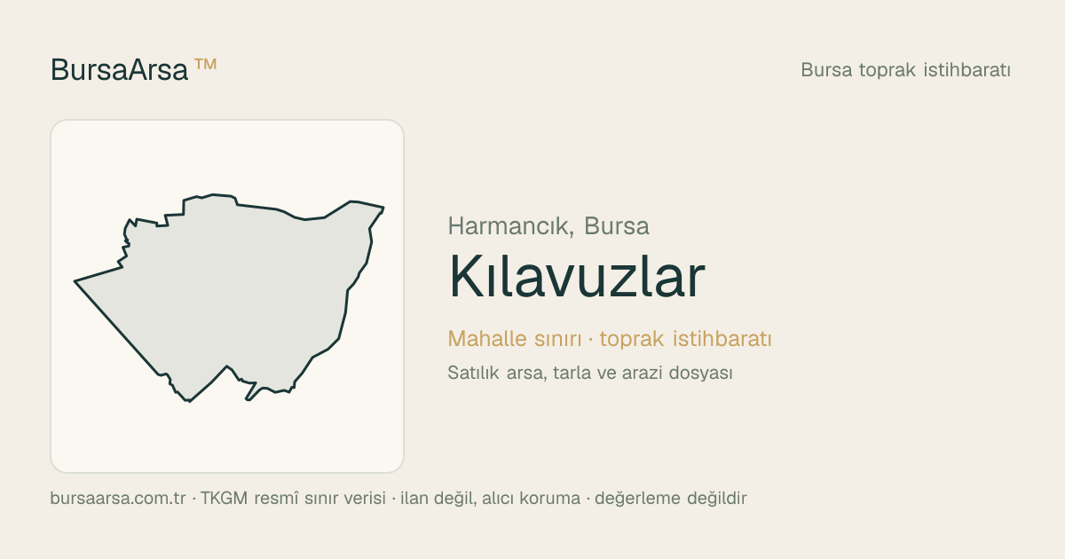 Kılavuzlar (Harmancık) mahalle sınırı, TKGM kadastro verisi