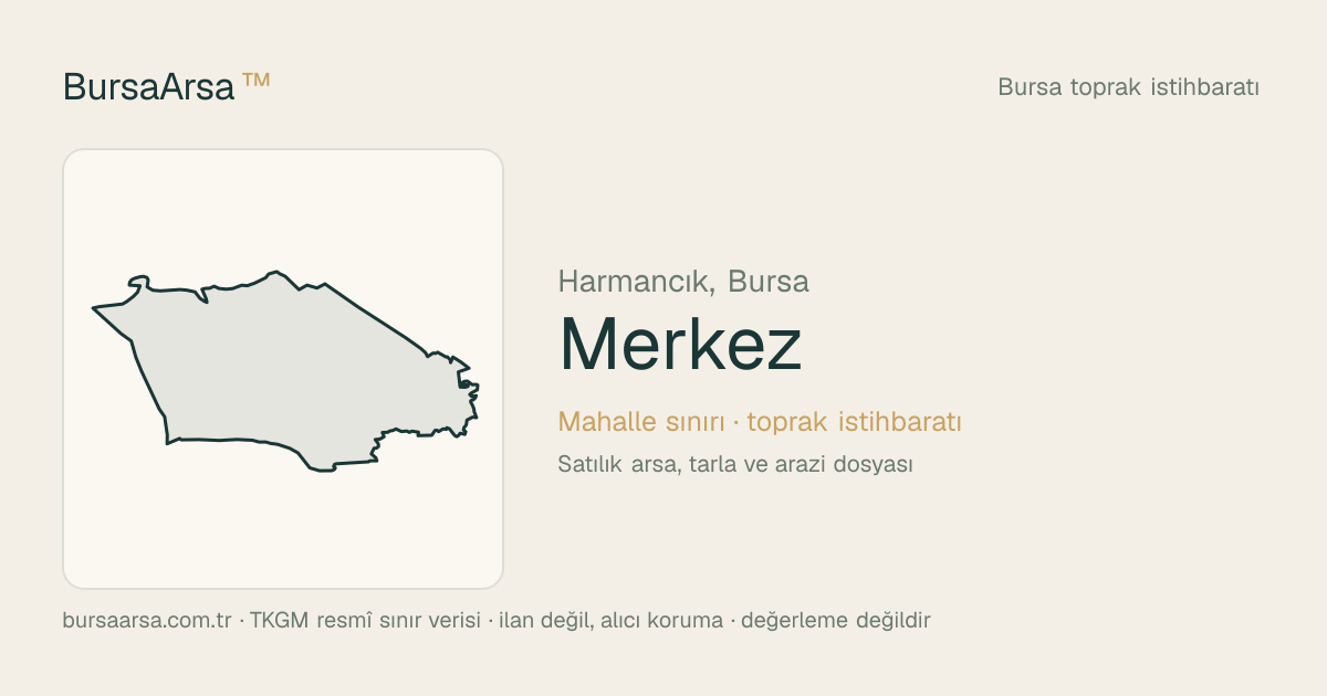 Merkez (Harmancık) mahalle sınırı, TKGM kadastro verisi