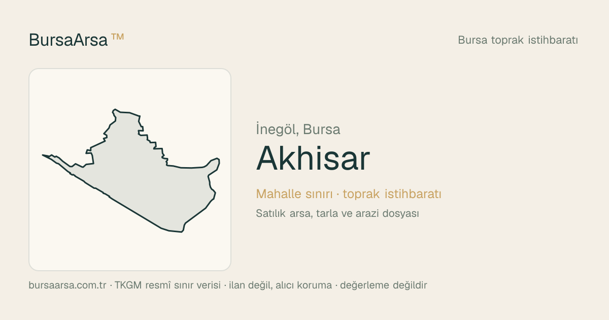 Akhisar (İnegöl) mahalle sınırı, TKGM kadastro verisi
