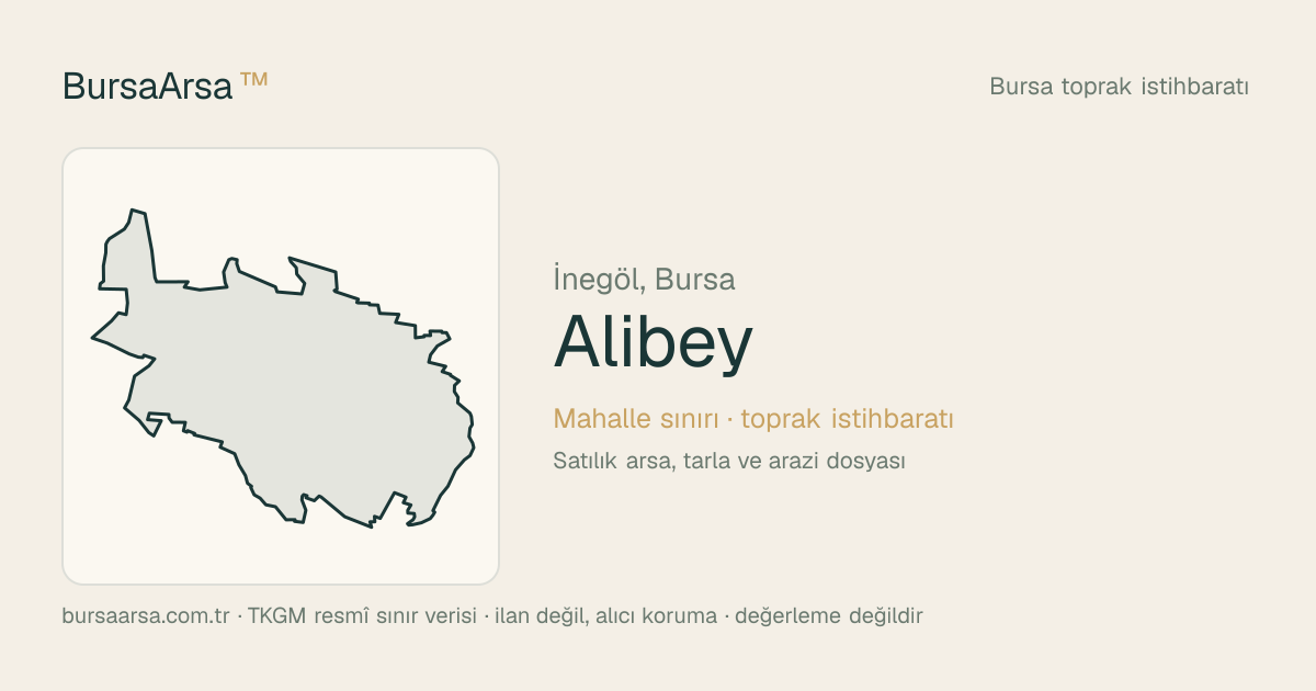 Alibey (İnegöl) mahalle sınırı, TKGM kadastro verisi