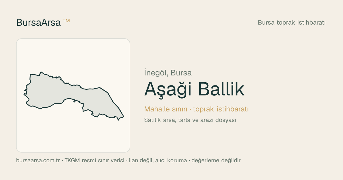 Aşağı Ballık (İnegöl) mahalle sınırı, TKGM kadastro verisi