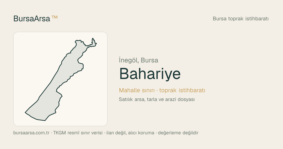 Bahariye (İnegöl) mahalle sınırı, TKGM kadastro verisi