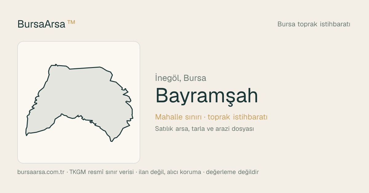 Bayramşah (İnegöl) mahalle sınırı, TKGM kadastro verisi