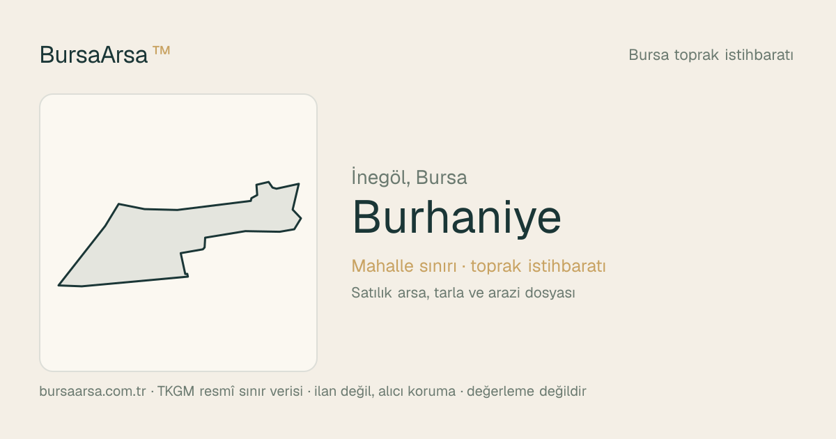 Burhaniye (İnegöl) mahalle sınırı, TKGM kadastro verisi