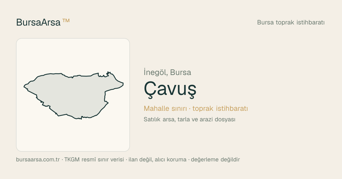 Çavuş (İnegöl) mahalle sınırı, TKGM kadastro verisi