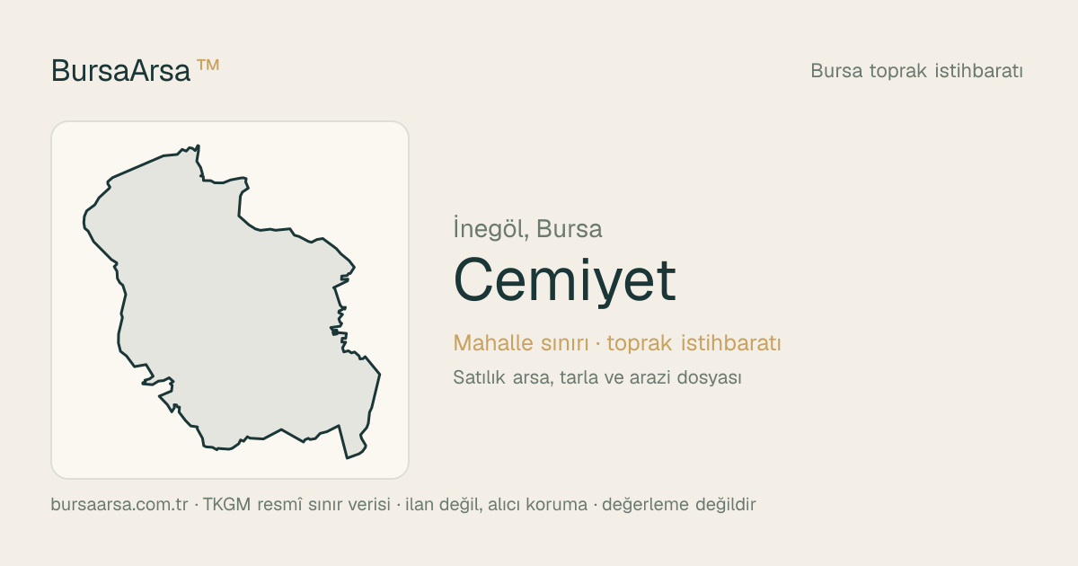 Cemiyet (İnegöl) mahalle sınırı, TKGM kadastro verisi