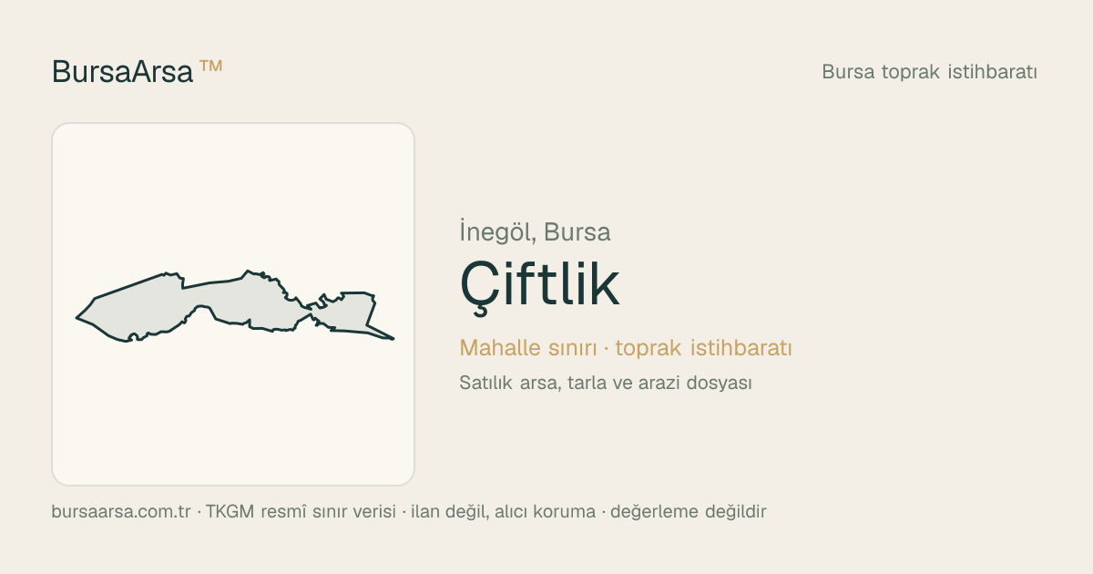 Çiftlik (İnegöl) mahalle sınırı, TKGM kadastro verisi