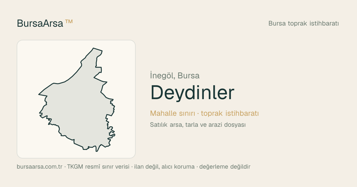 Deydinler (İnegöl) mahalle sınırı, TKGM kadastro verisi