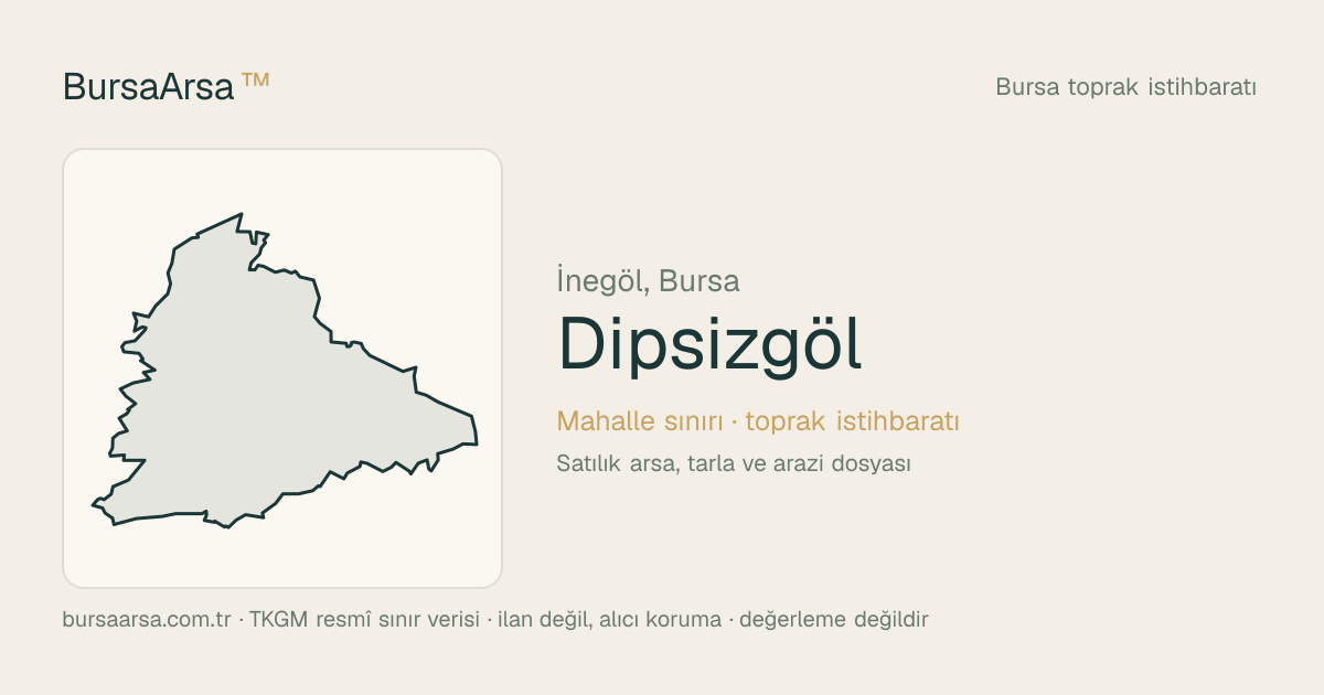 Dipsizgöl (İnegöl) mahalle sınırı, TKGM kadastro verisi