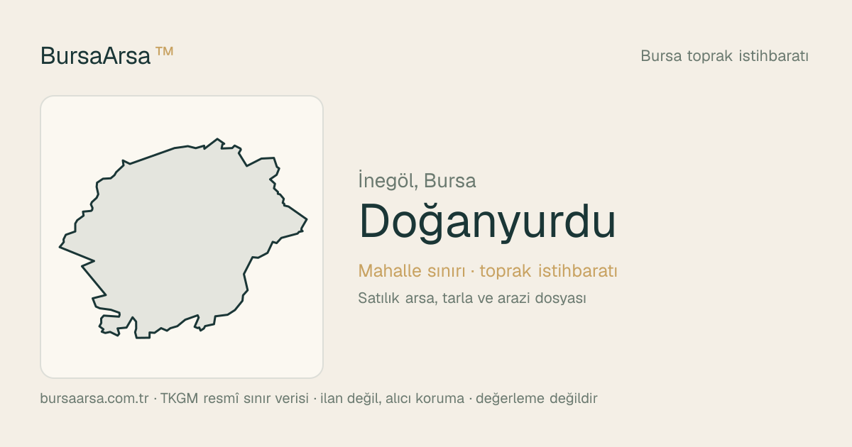 Doğanyurdu (İnegöl) mahalle sınırı, TKGM kadastro verisi