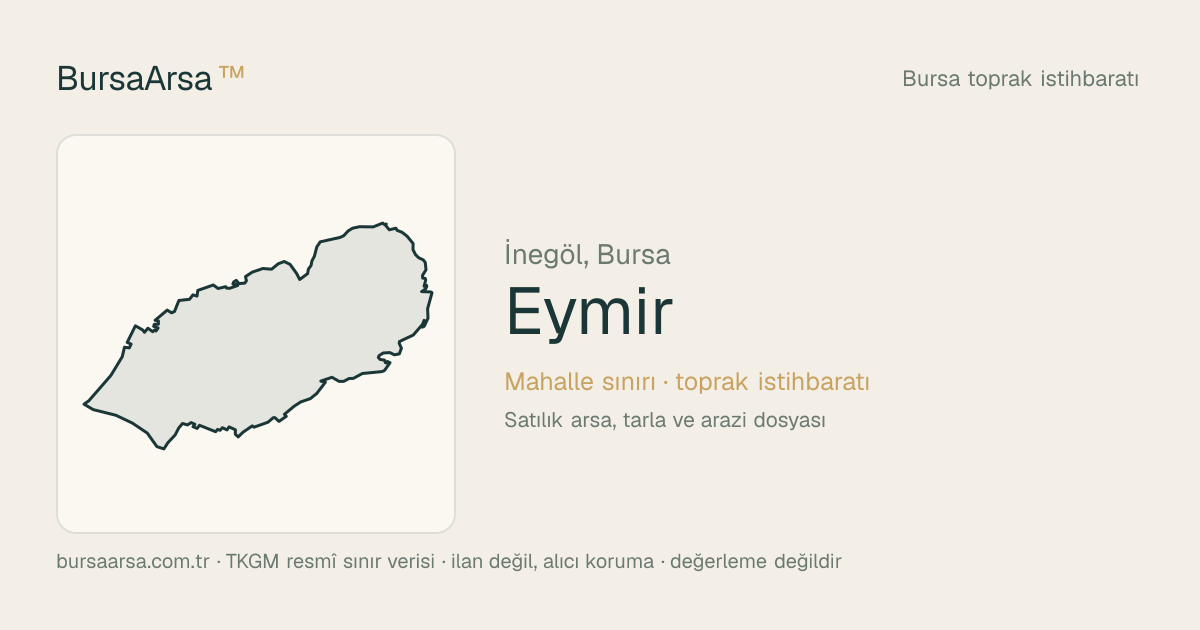Eymir (İnegöl) mahalle sınırı, TKGM kadastro verisi
