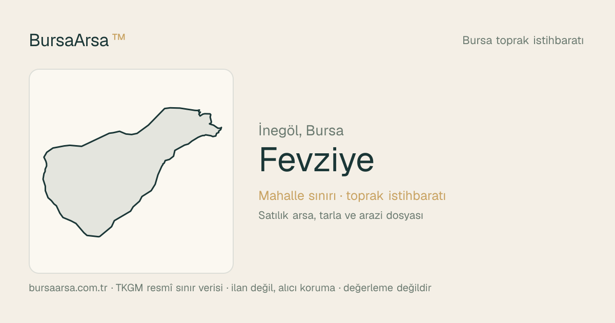 Fevziye (İnegöl) mahalle sınırı, TKGM kadastro verisi