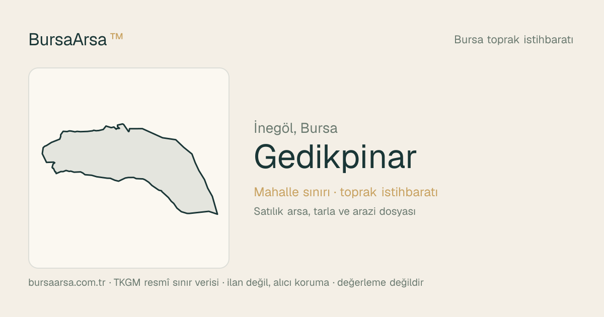 Gedikpınar (İnegöl) mahalle sınırı, TKGM kadastro verisi