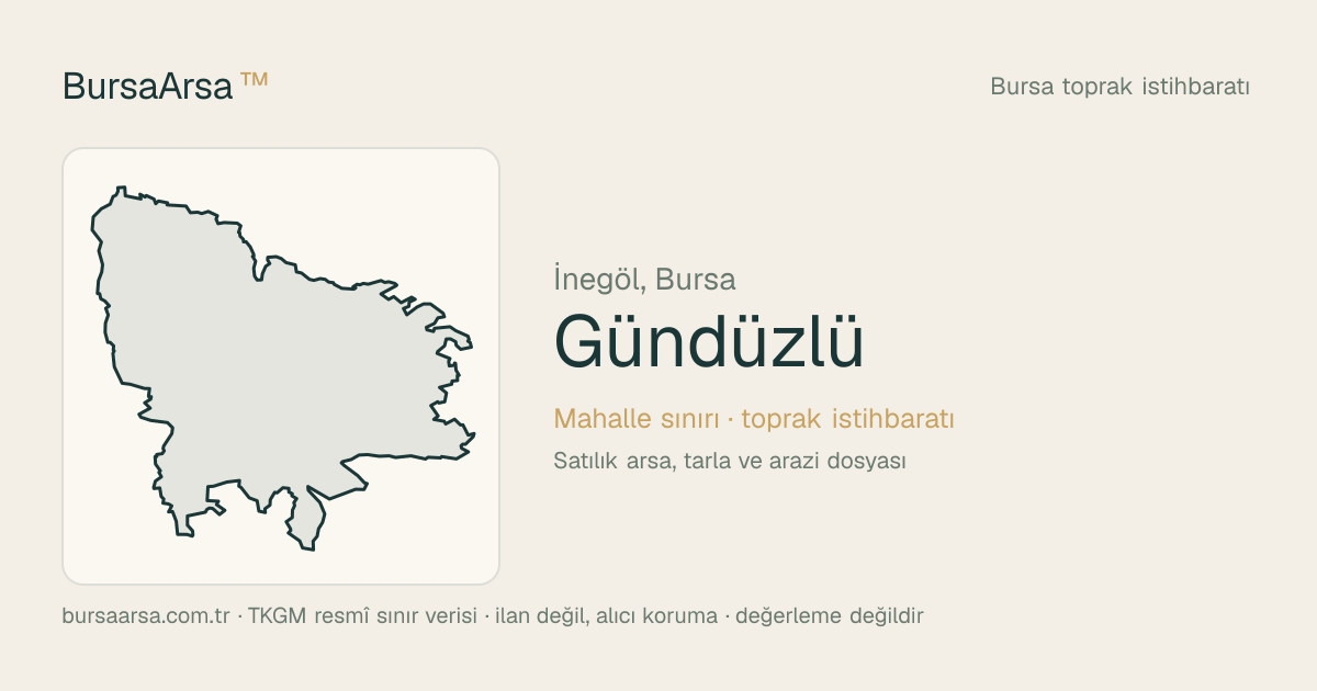 Gündüzlü (İnegöl) mahalle sınırı, TKGM kadastro verisi