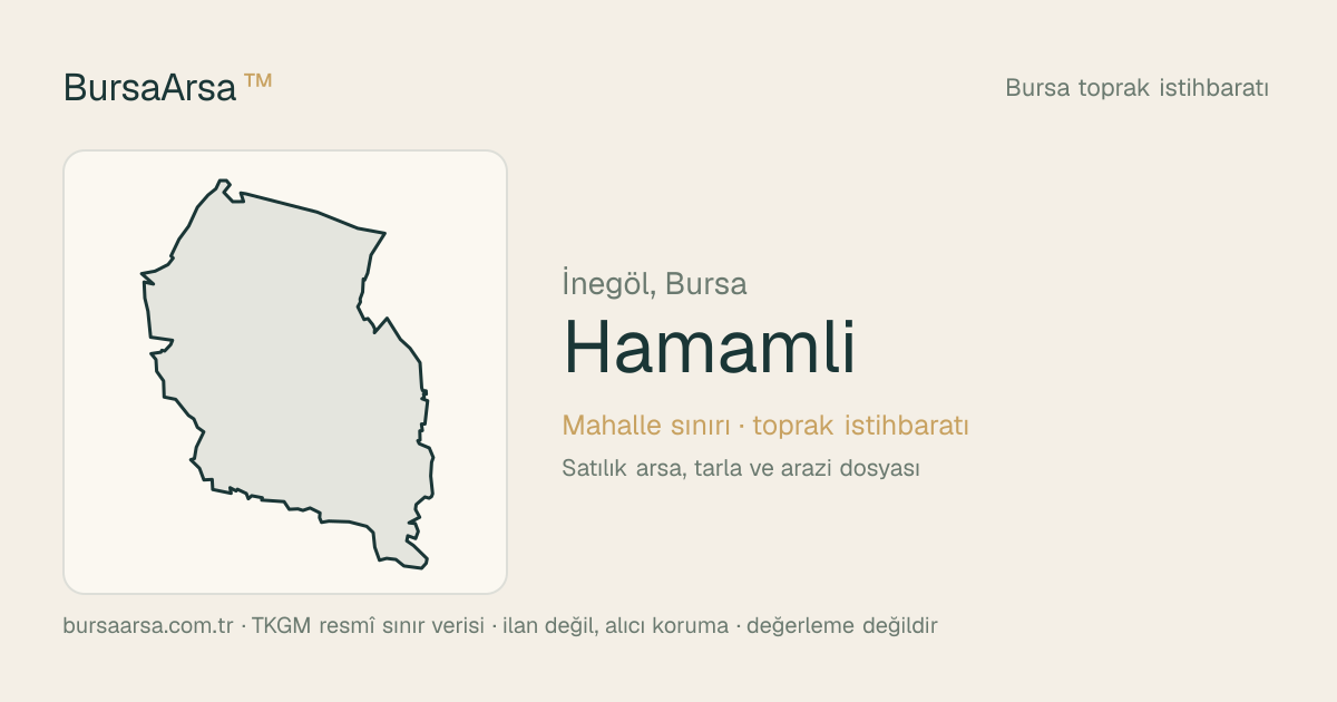 Hamamlı (İnegöl) mahalle sınırı, TKGM kadastro verisi