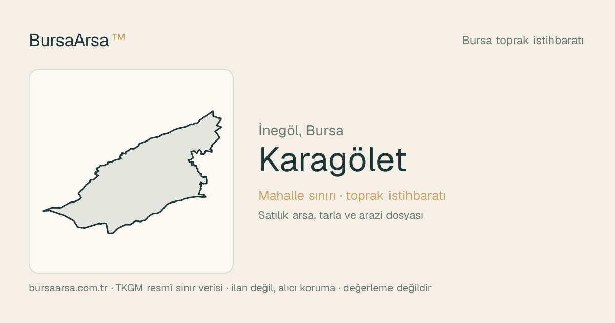 Karagölet (İnegöl) mahalle sınırı, TKGM kadastro verisi