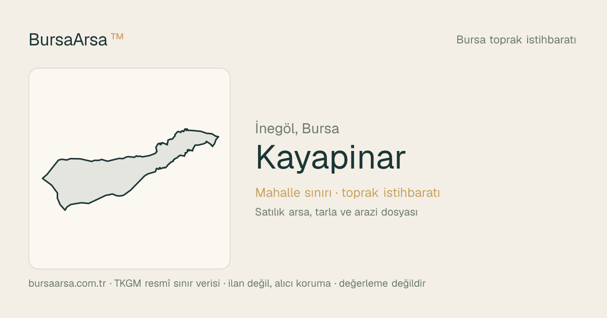 Kayapınar (İnegöl) mahalle sınırı, TKGM kadastro verisi