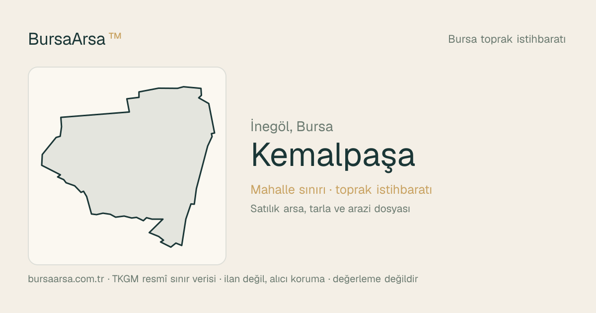 Kemalpaşa (İnegöl) mahalle sınırı, TKGM kadastro verisi