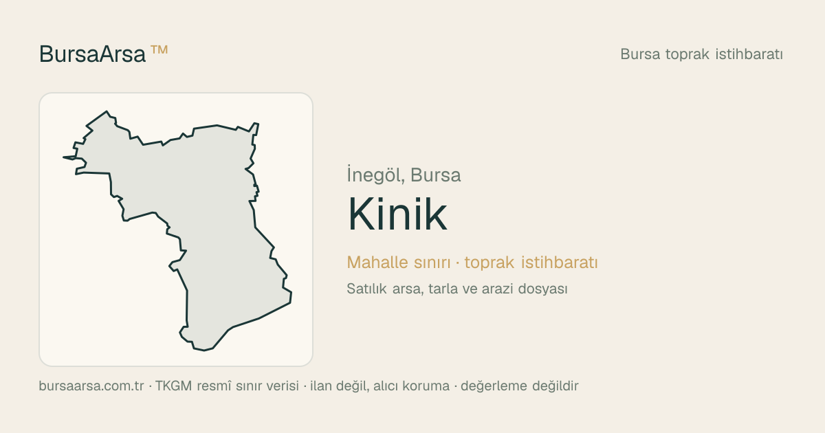 Kınık (İnegöl) mahalle sınırı, TKGM kadastro verisi