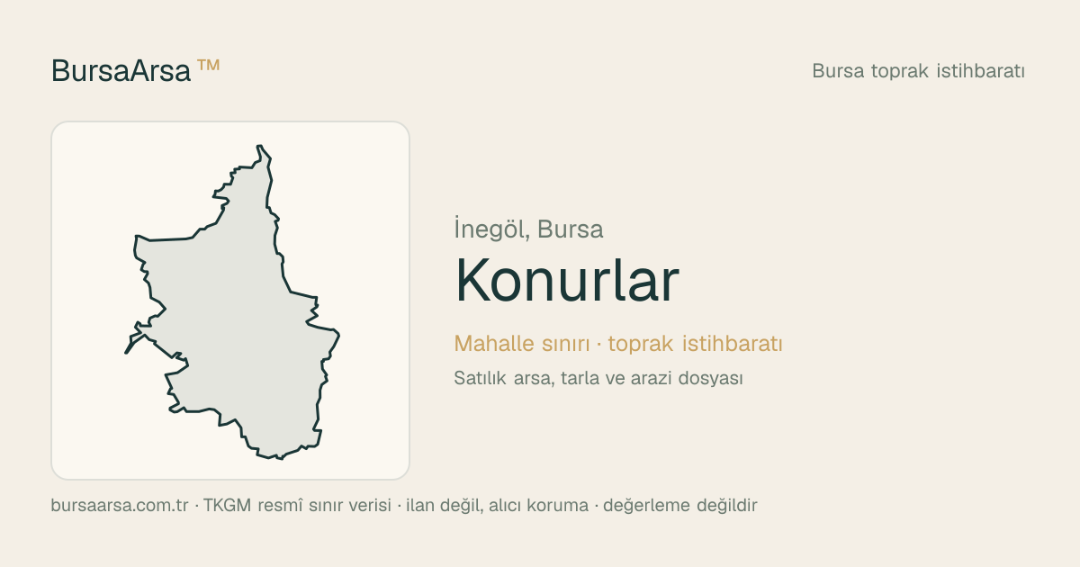 Konurlar (İnegöl) mahalle sınırı, TKGM kadastro verisi