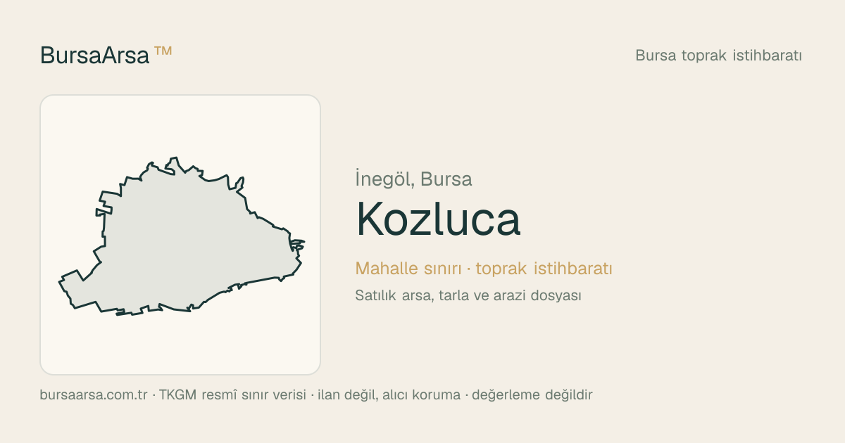Kozluca (İnegöl) mahalle sınırı, TKGM kadastro verisi