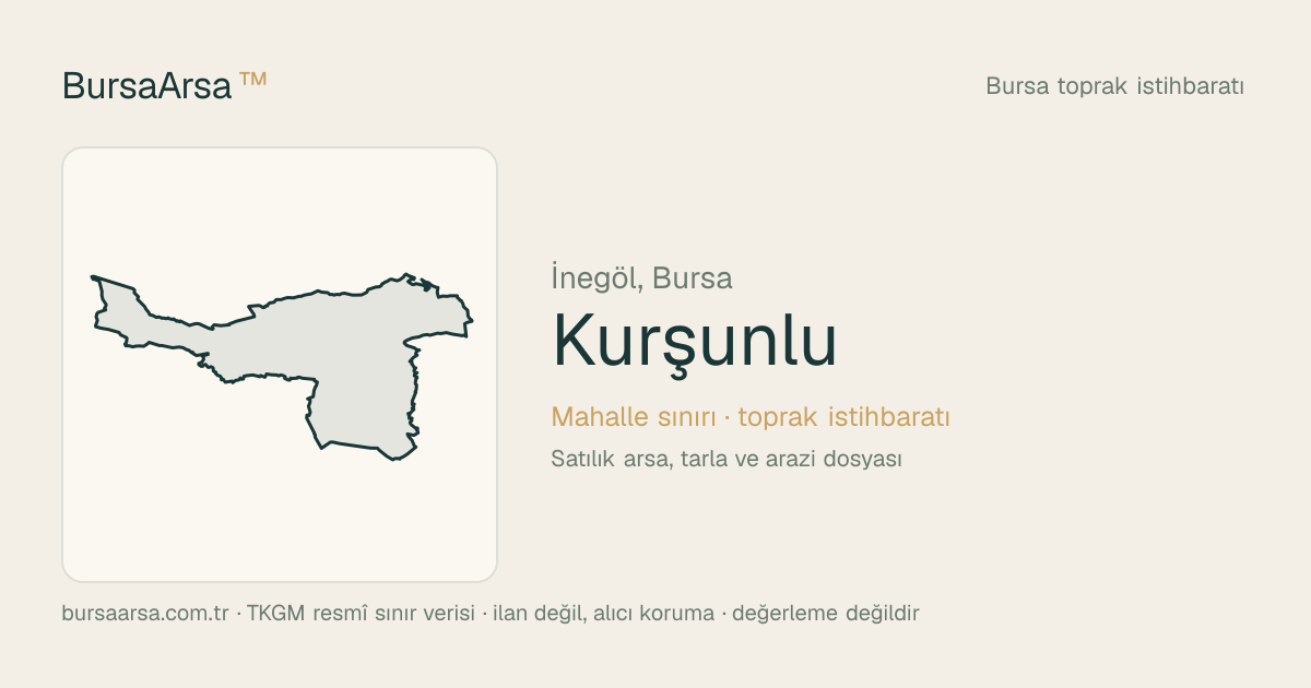 Kurşunlu (İnegöl) mahalle sınırı, TKGM kadastro verisi