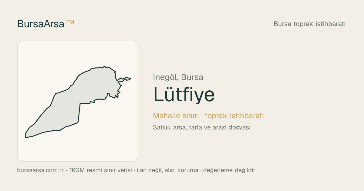 Lütfiye (İnegöl) mahalle sınırı, TKGM kadastro verisi