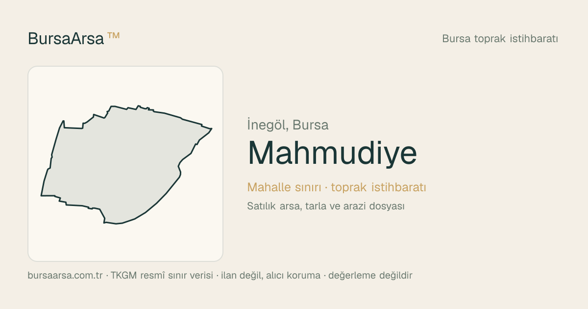 Mahmudiye (İnegöl) mahalle sınırı, TKGM kadastro verisi