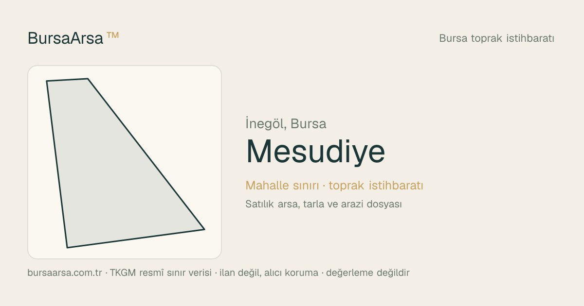 Mesudiye (İnegöl) mahalle sınırı, TKGM kadastro verisi