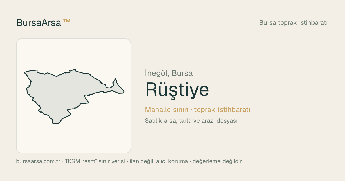 Rüştiye (İnegöl) mahalle sınırı, TKGM kadastro verisi
