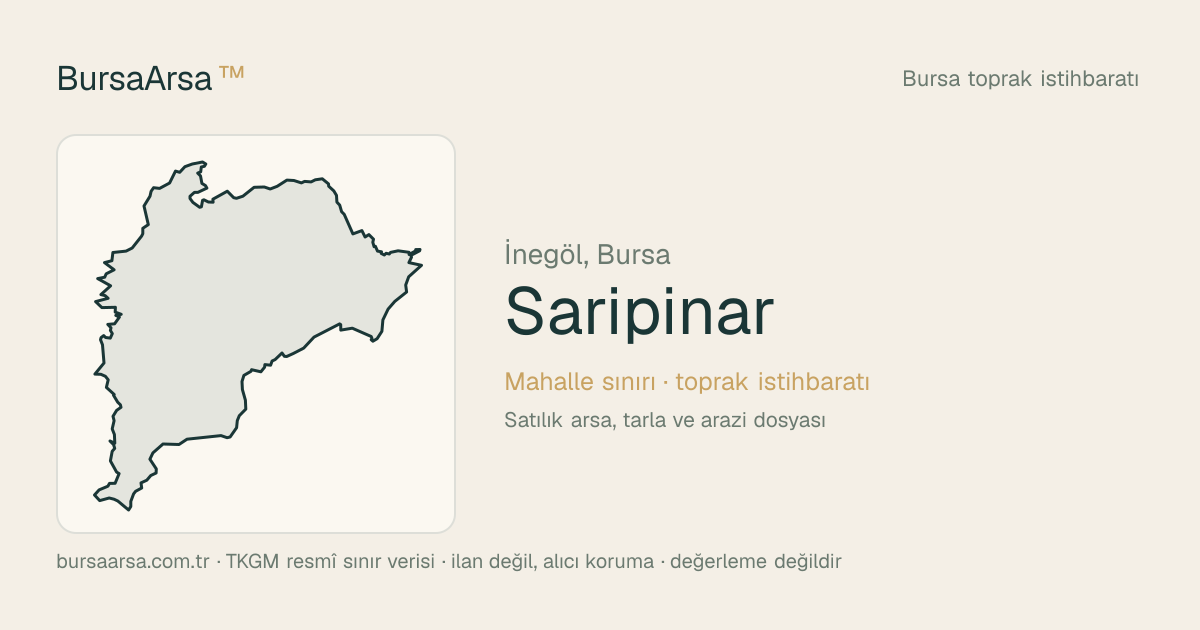 Sarıpınar (İnegöl) mahalle sınırı, TKGM kadastro verisi