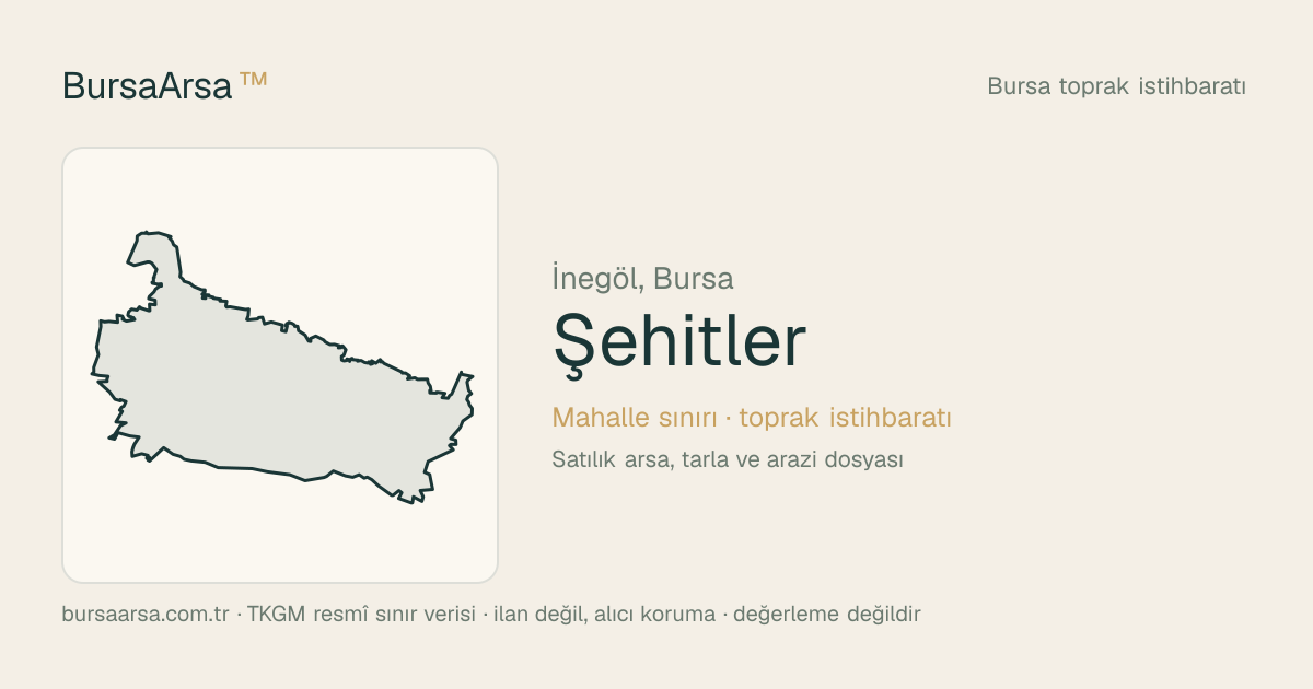 Şehitler (İnegöl) mahalle sınırı, TKGM kadastro verisi