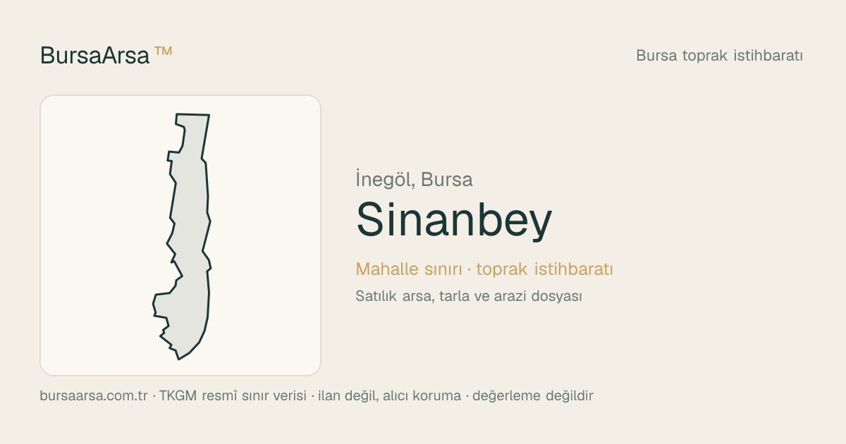 Sinanbey (İnegöl) mahalle sınırı, TKGM kadastro verisi