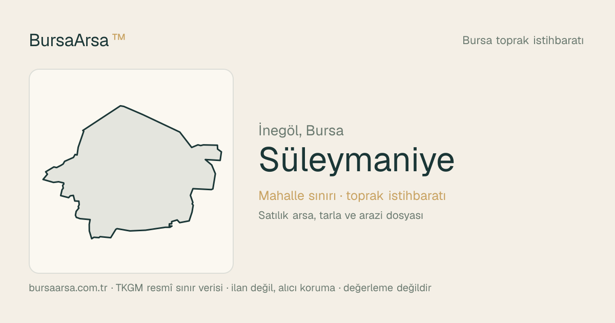 Süleymaniye (İnegöl) mahalle sınırı, TKGM kadastro verisi