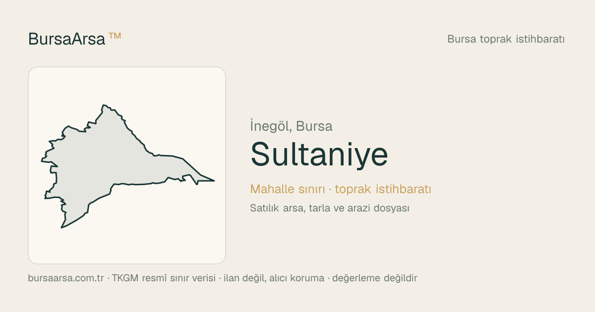 Sultaniye (İnegöl) mahalle sınırı, TKGM kadastro verisi