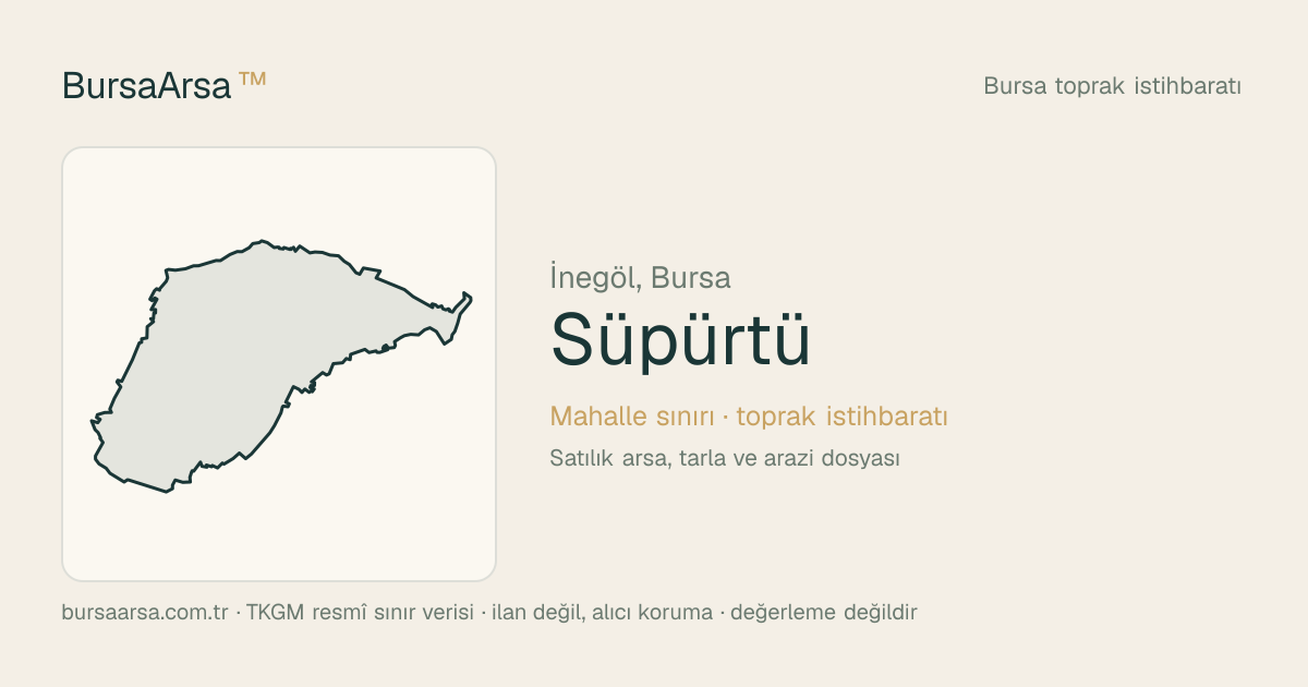 Süpürtü (İnegöl) mahalle sınırı, TKGM kadastro verisi